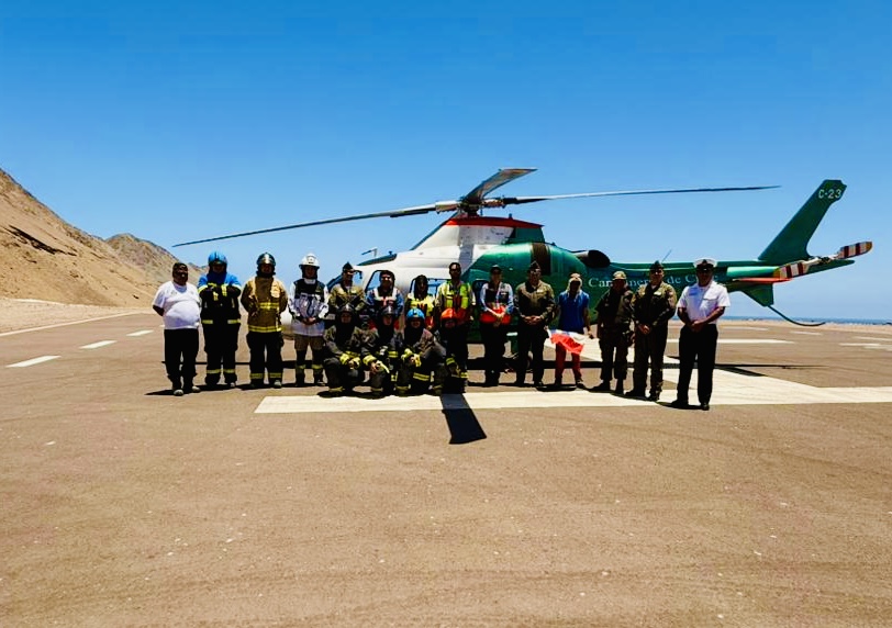 Realizan simulacro de rescate aeromédico en Pisagua